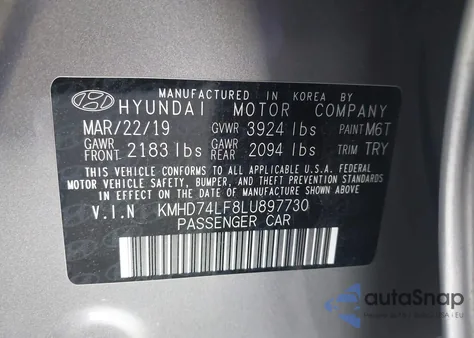 2020 Hyundai Elantra Se from USA, damaged, VIN KMHD74LF8LU897730